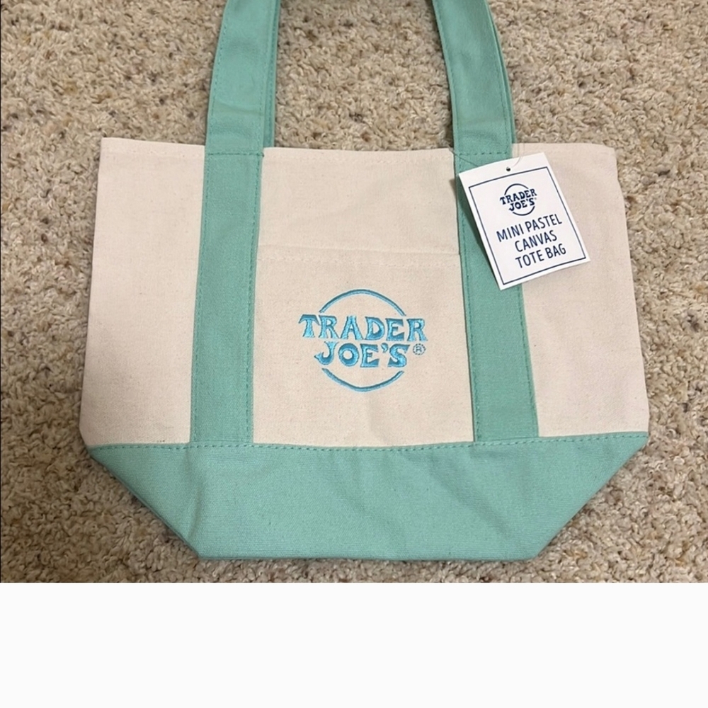 Mint Green Canvas Tote Bag